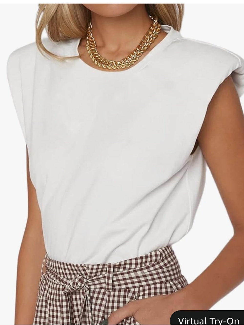 Babaton Chrome Shoulder Pad Top in Blush Pink